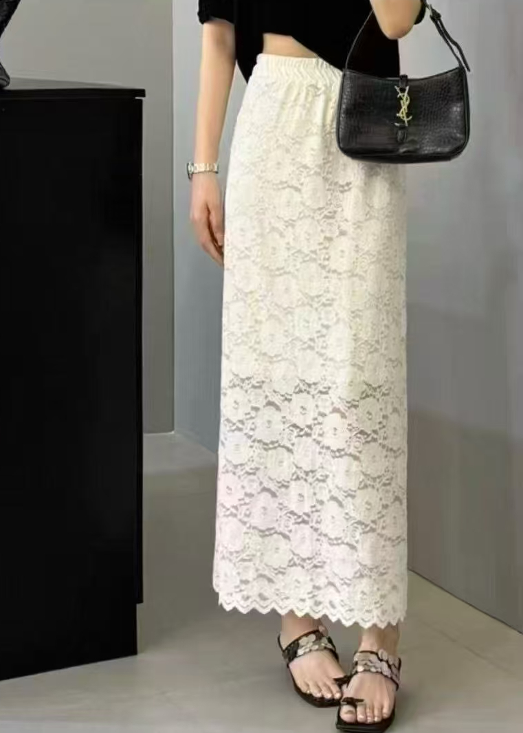 レースウエストゴムスリムロングスカート | 詳細画像2