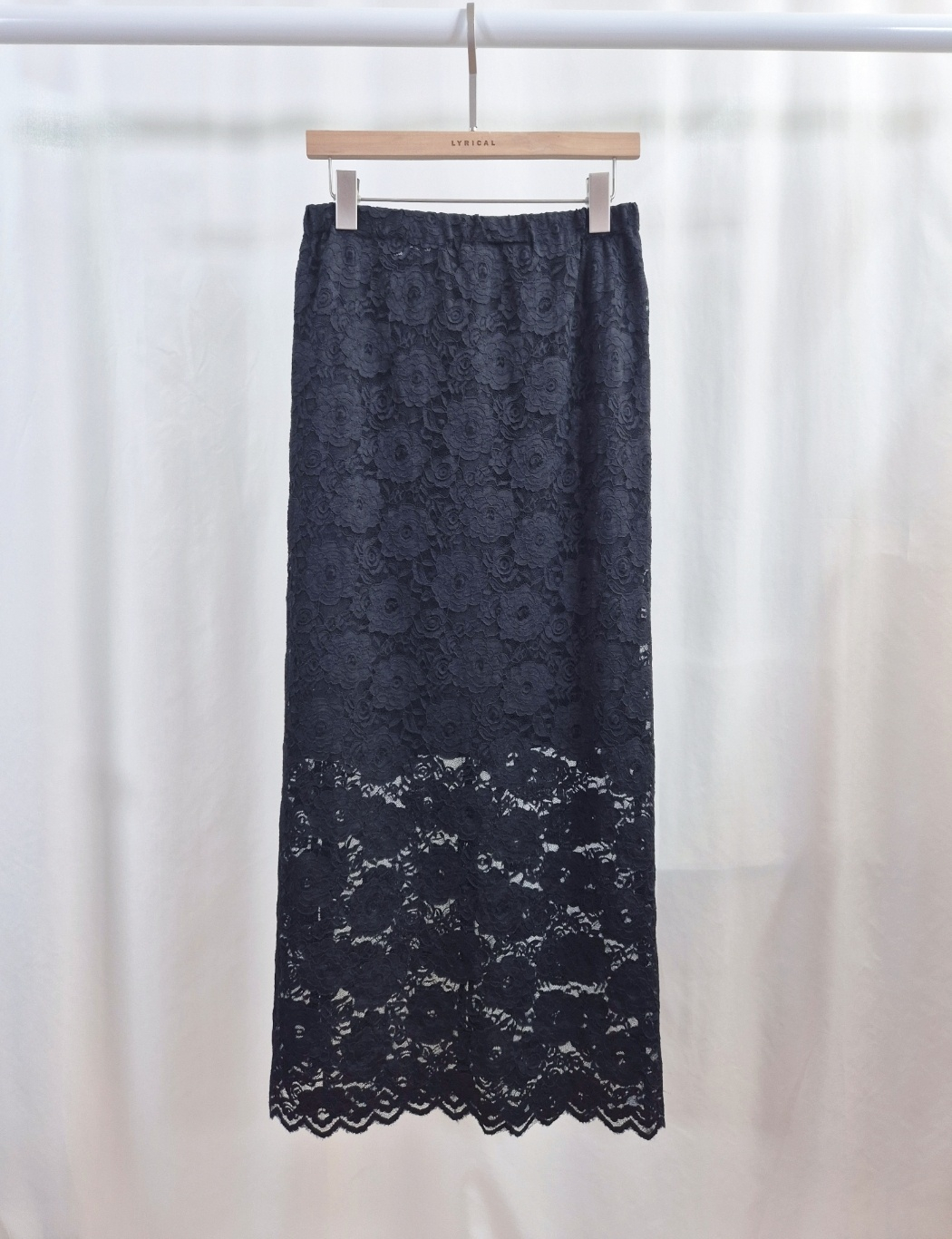 レースウエストゴムスリムロングスカート | 詳細画像7