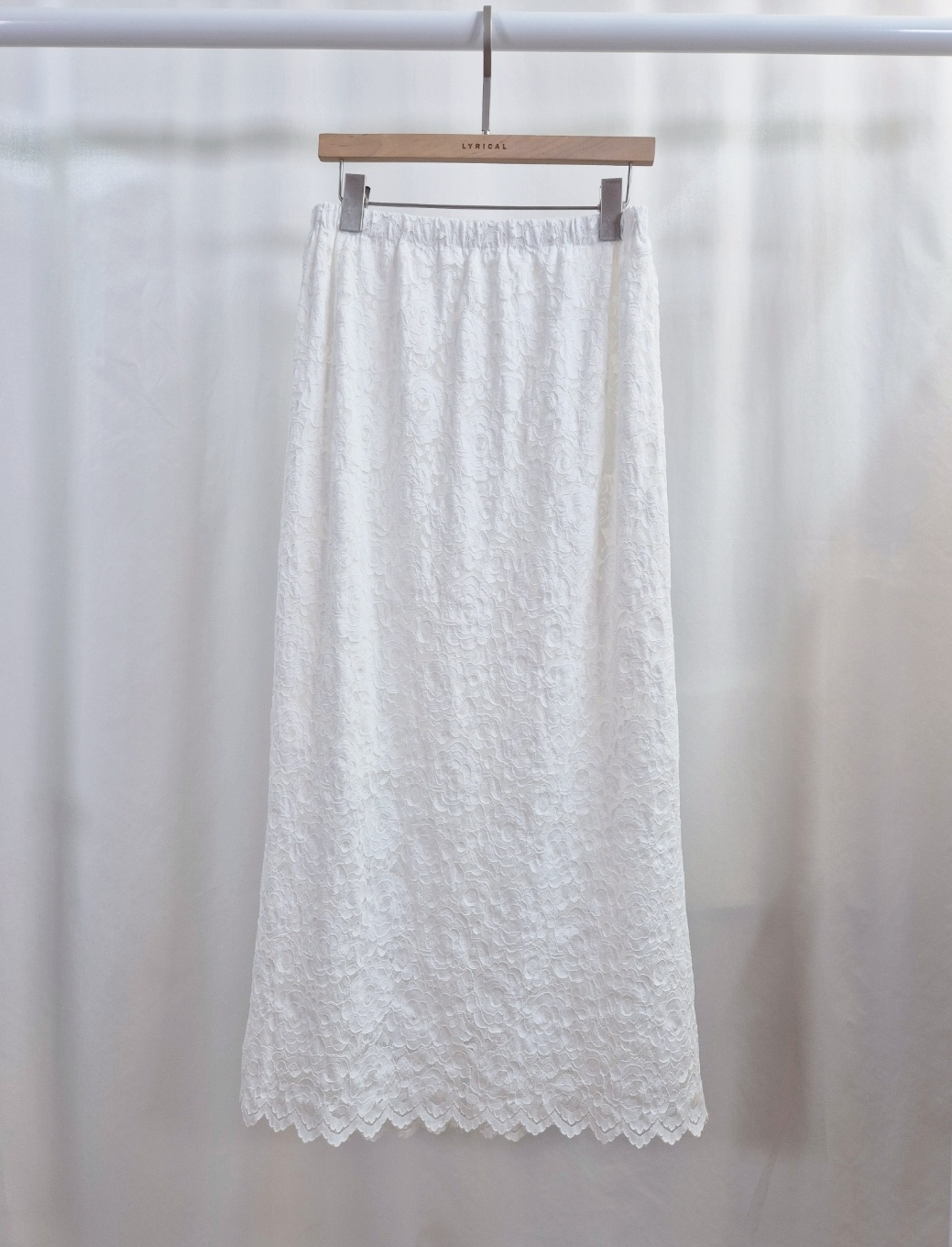 レースウエストゴムスリムロングスカート | 詳細画像9