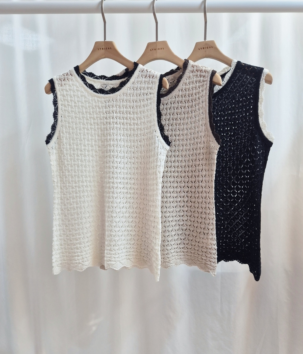 配色パンチングスリムニットキャミソール | 詳細画像7