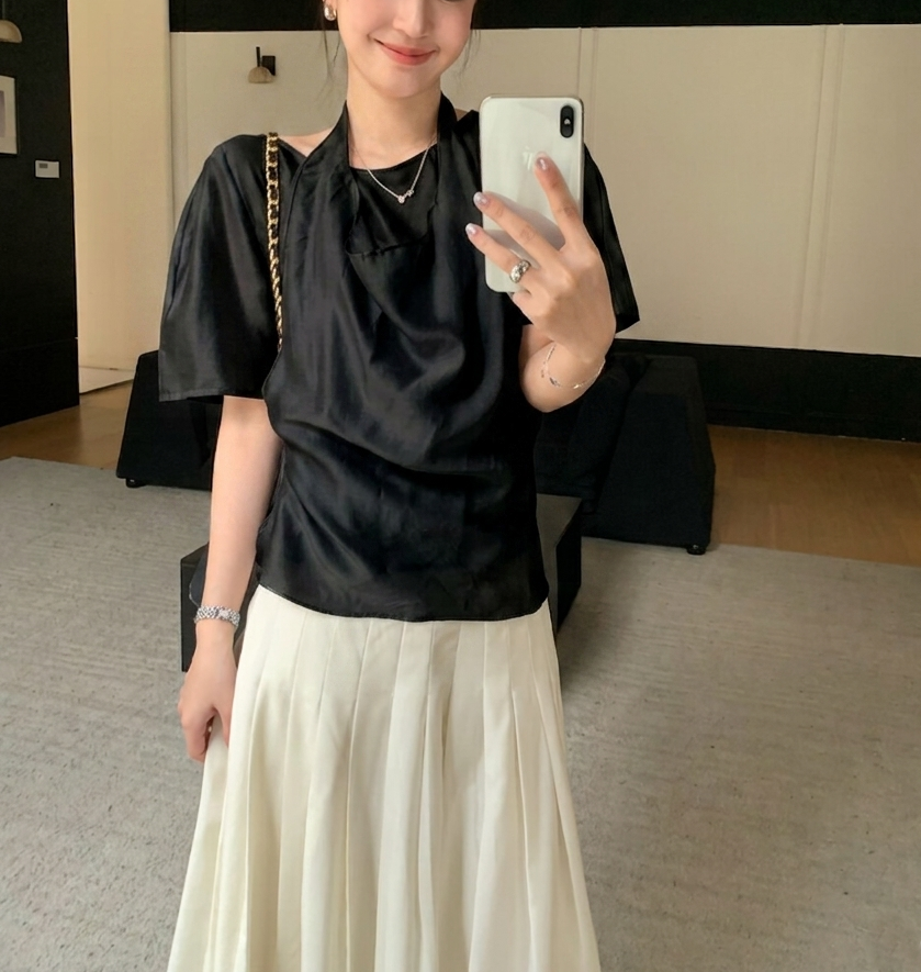 シースルーベーシックレイヤード風半袖ブラウス | 詳細画像6