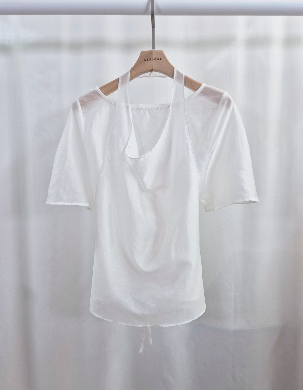 シースルーベーシックレイヤード風半袖ブラウス | 詳細画像8