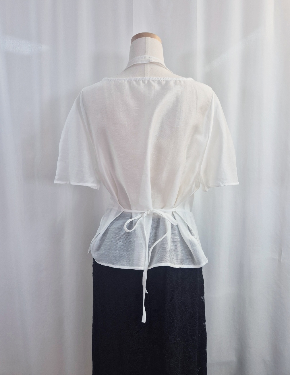 シースルーベーシックレイヤード風半袖ブラウス | 詳細画像12