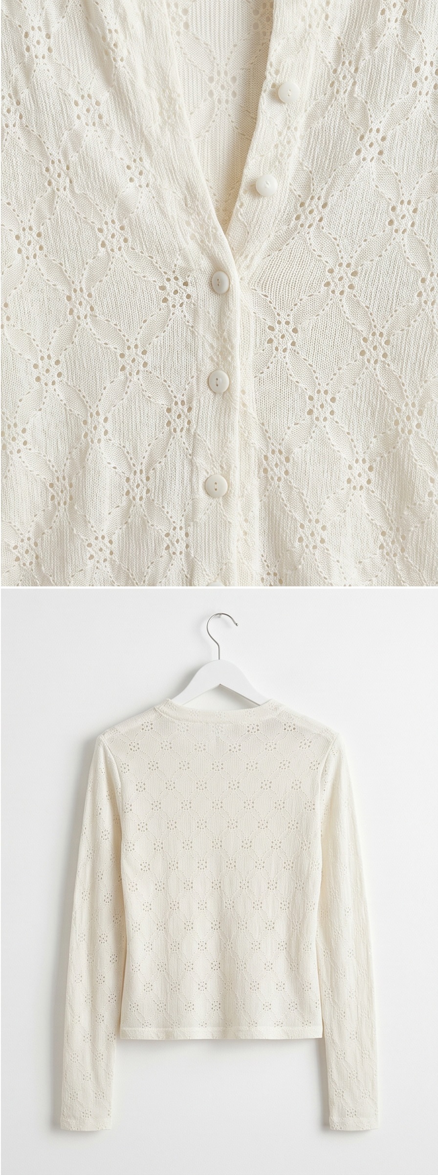 ラウンドネックパンチング長袖カーディガン | 詳細画像16