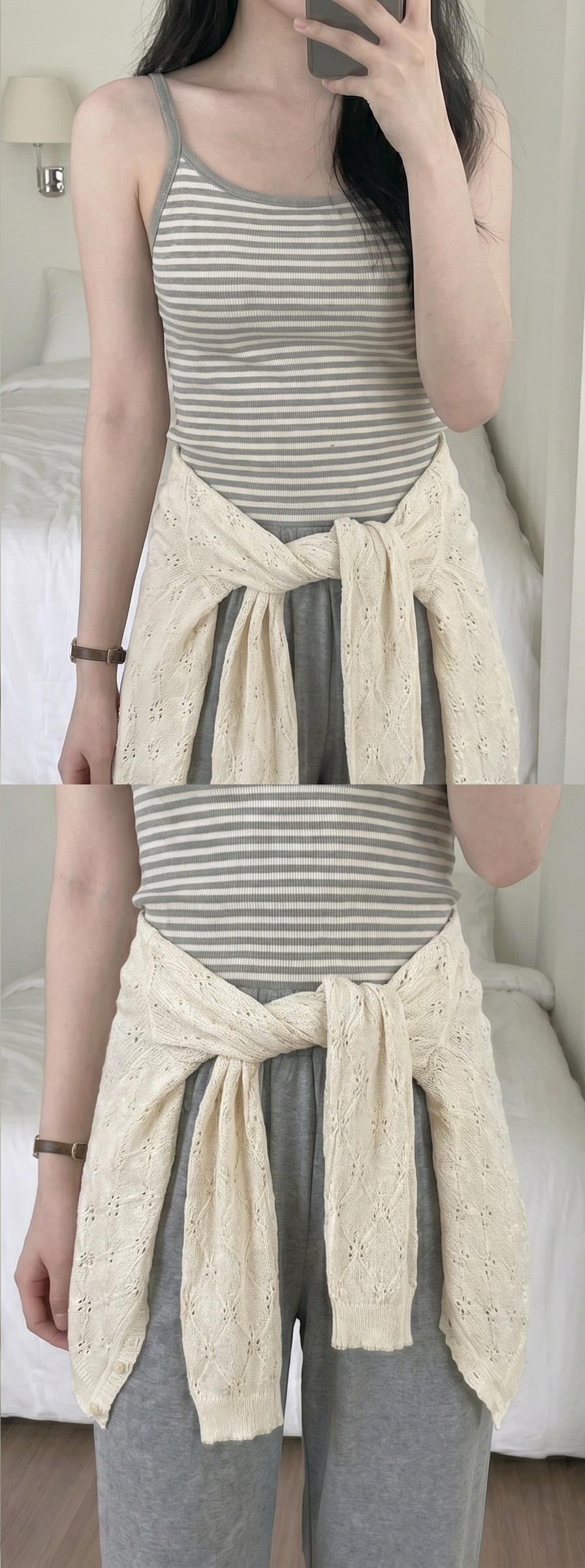 ラウンドネックパンチング長袖カーディガン | 詳細画像8