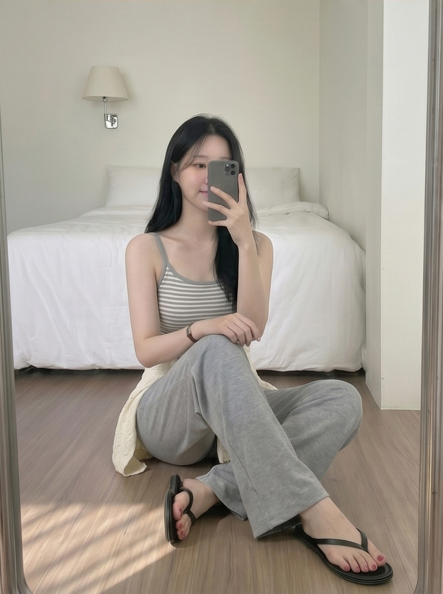 ラウンドネックパンチング長袖カーディガン | 詳細画像12