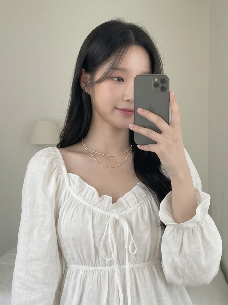 フリルペプラムパフスリーブ長袖リボンブラウス | 詳細画像3