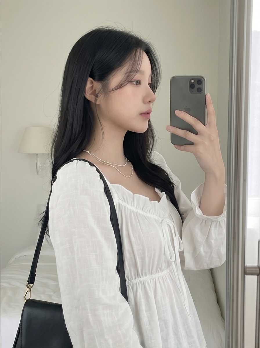 フリルペプラムパフスリーブ長袖リボンブラウス | 詳細画像9