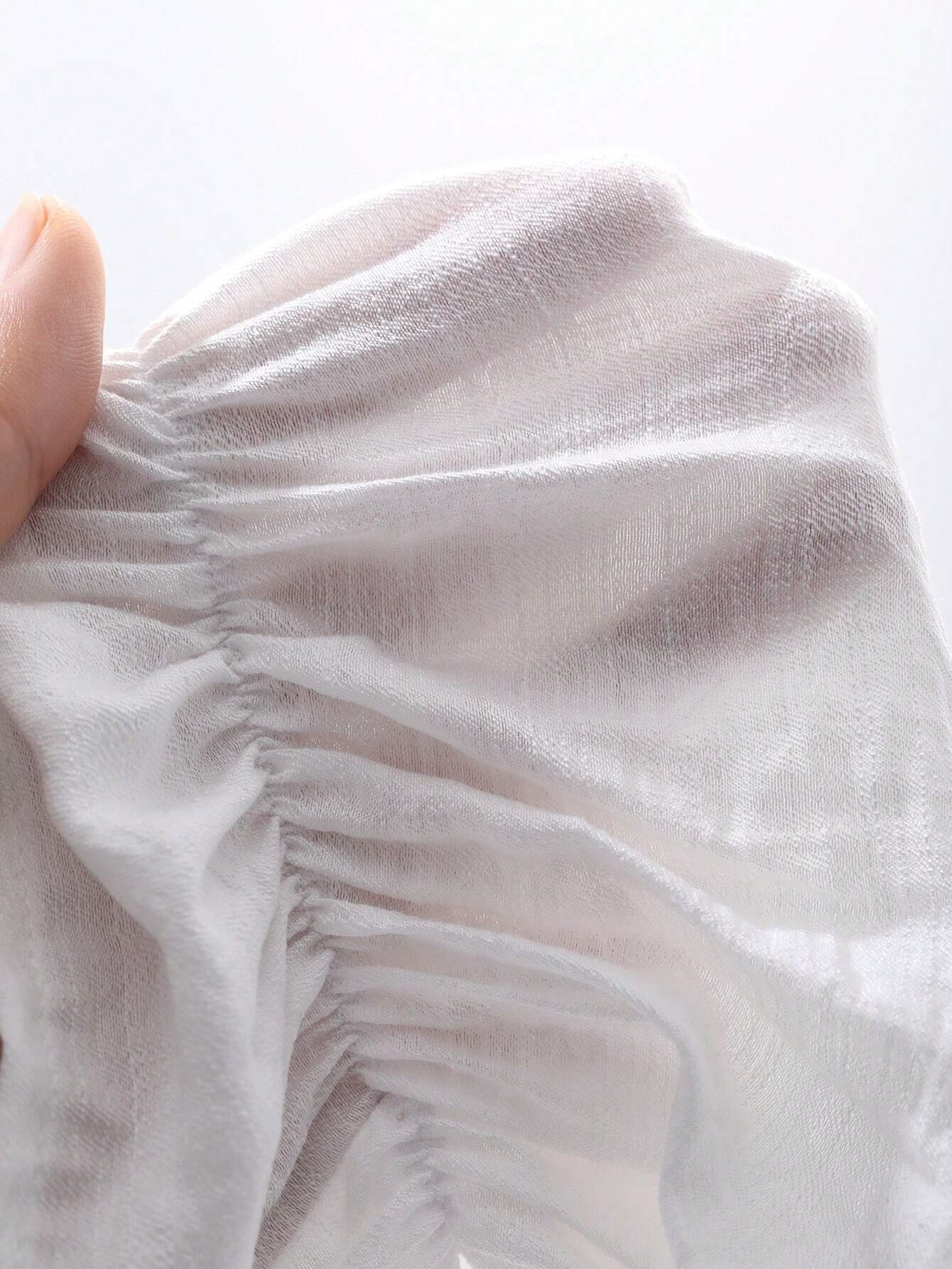 フリルペプラムパフスリーブ長袖リボンブラウス | 詳細画像14