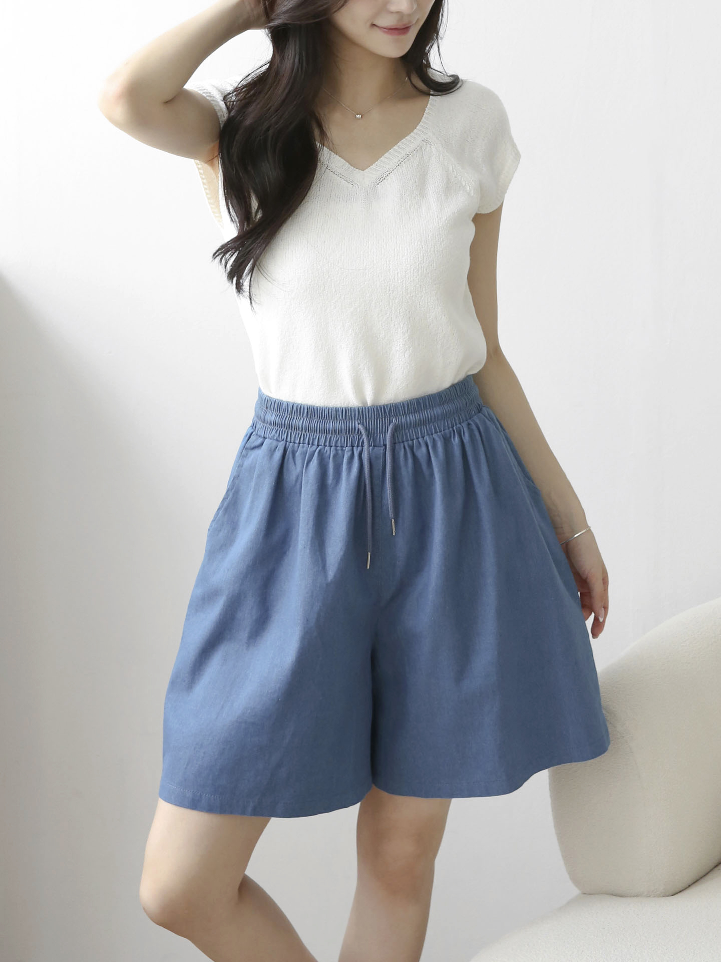 ドローストリングポケットウエストゴムショートパンツ | 詳細画像3