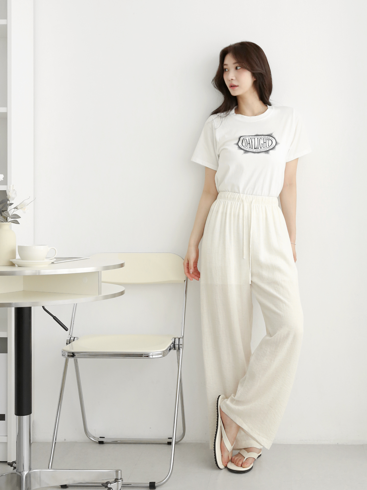 ドローストリングウエストゴムワイドパンツ | 詳細画像3