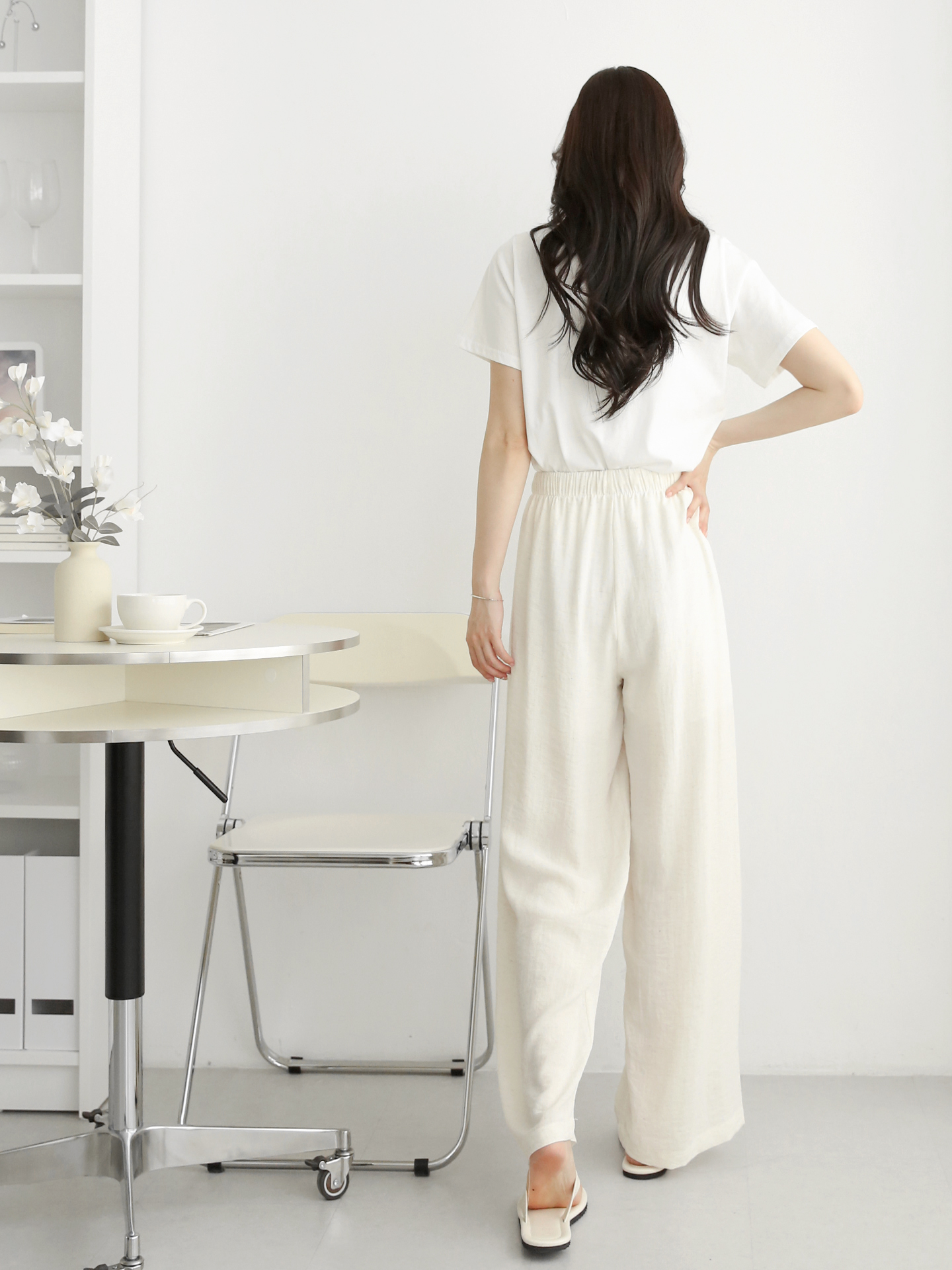 ドローストリングウエストゴムワイドパンツ | 詳細画像6