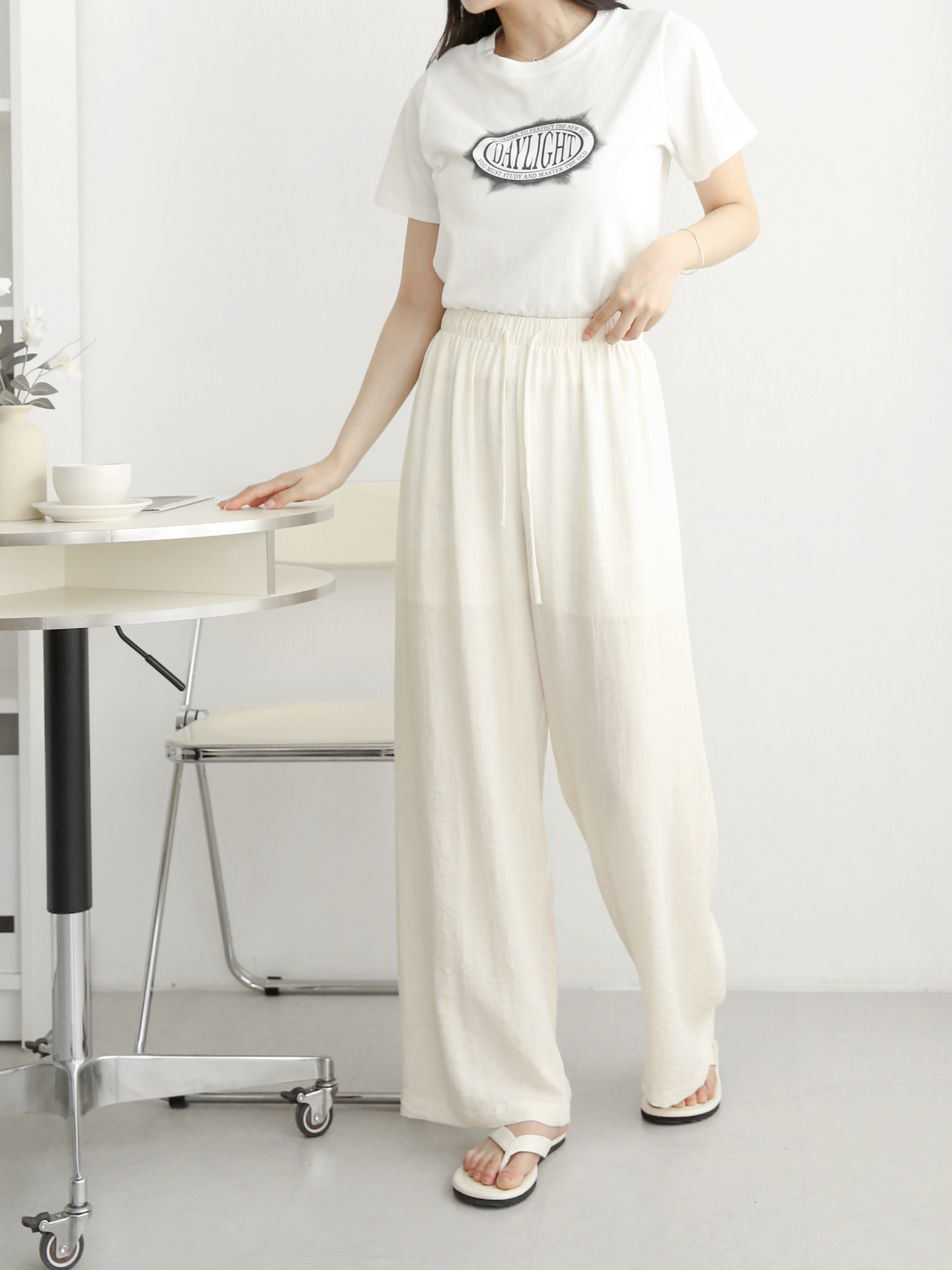 ドローストリングウエストゴムワイドパンツ | 詳細画像12