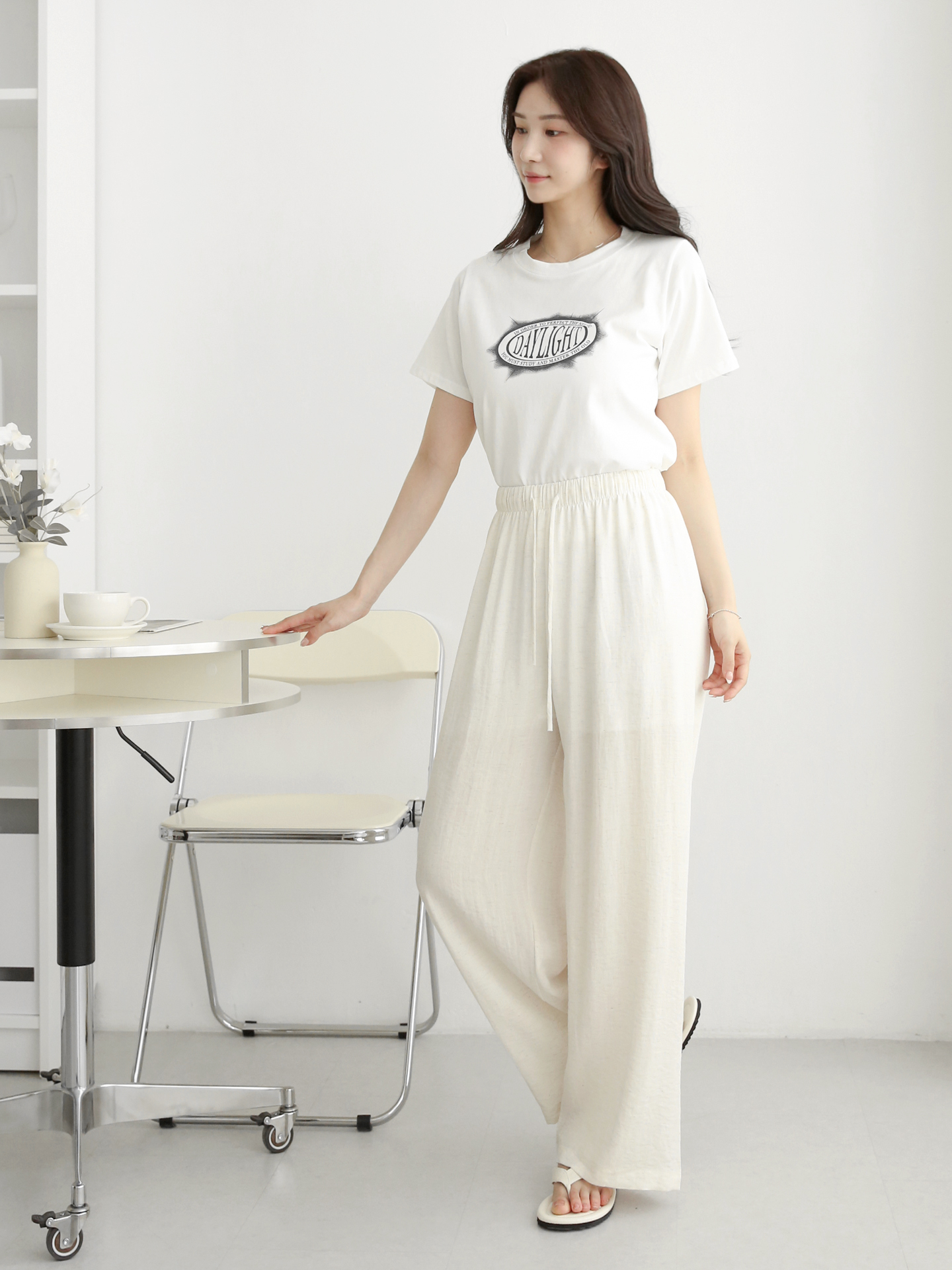 ドローストリングウエストゴムワイドパンツ | 詳細画像13