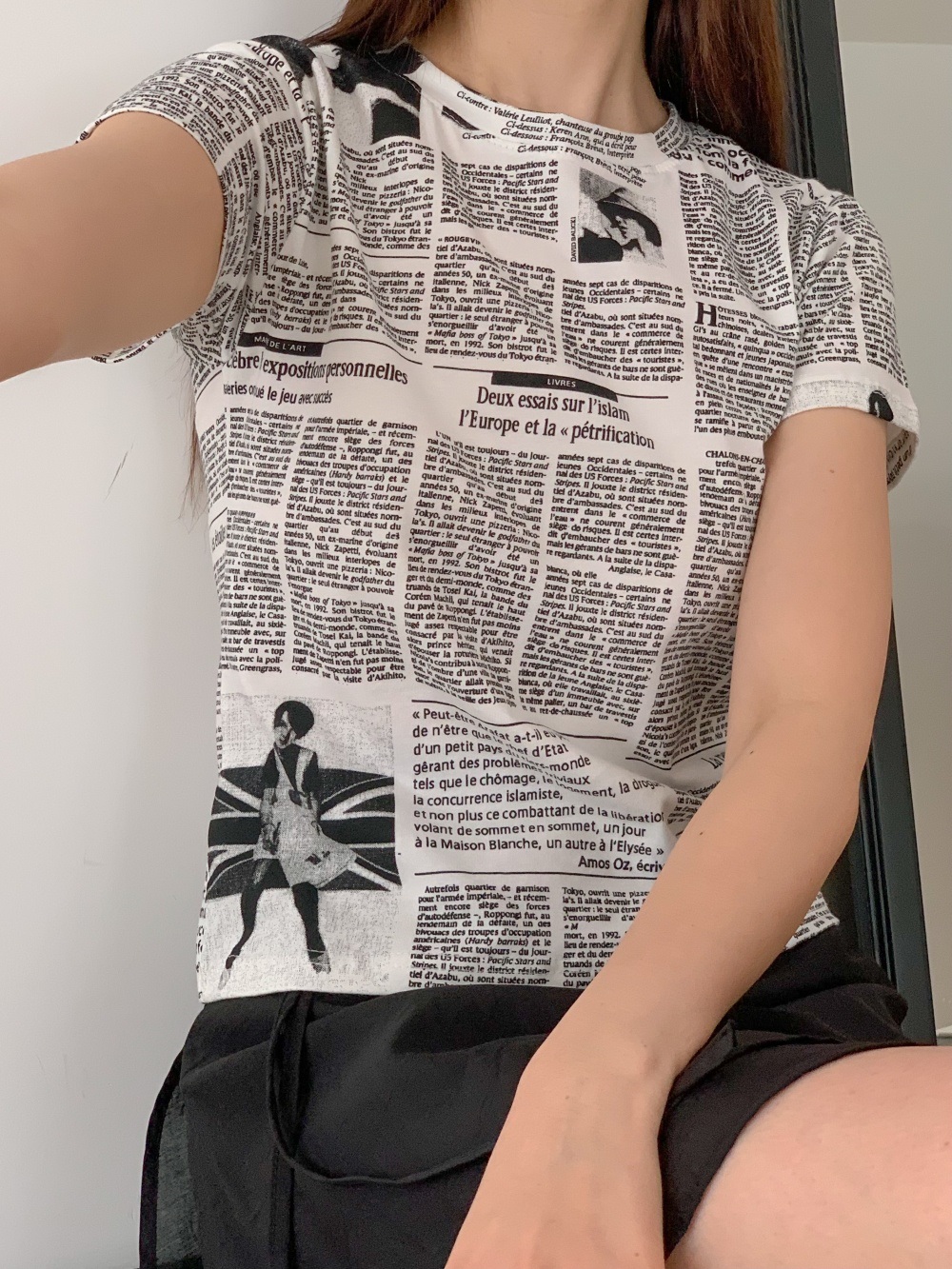 ラウンドネックスリム半袖レタリングTシャツ | 詳細画像6