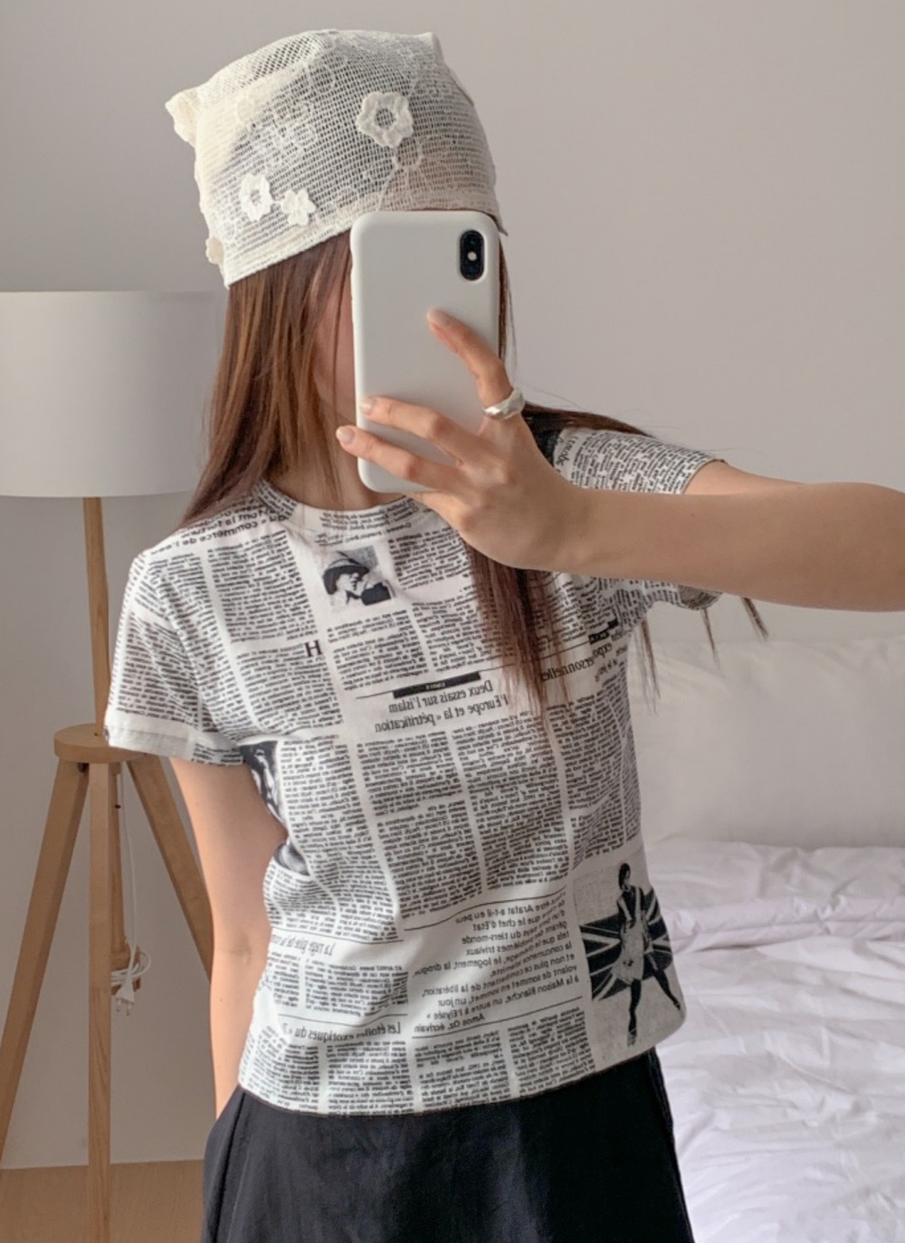 ラウンドネックスリム半袖レタリングTシャツ | 詳細画像11