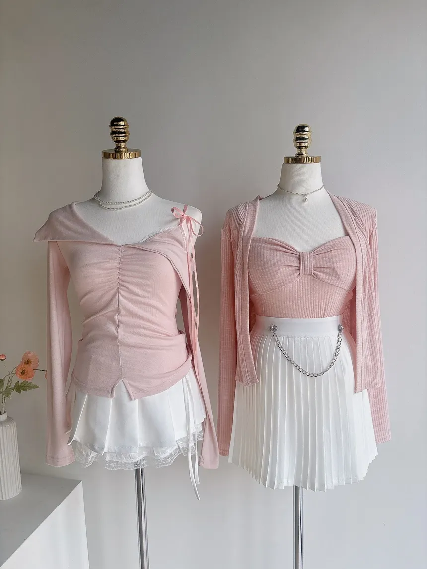 キュービックプリーツミニサイドジップスカートチェーンセット | mirangmirang | 詳細画像23