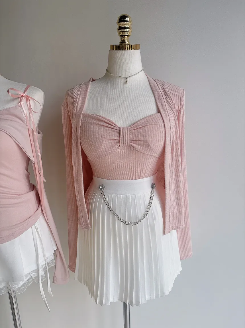 キュービックプリーツミニサイドジップスカートチェーンセット | mirangmirang | 詳細画像25