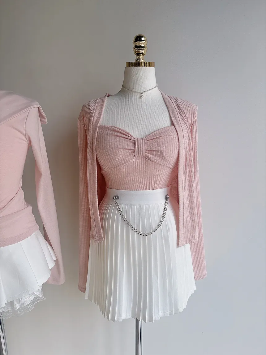 キュービックプリーツミニサイドジップスカートチェーンセット | mirangmirang | 詳細画像28