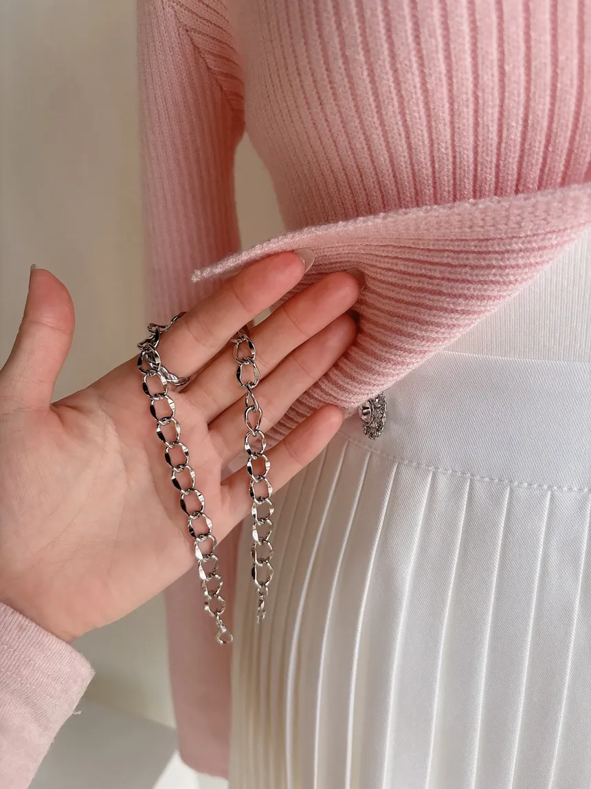 キュービックプリーツミニサイドジップスカートチェーンセット | mirangmirang | 詳細画像34