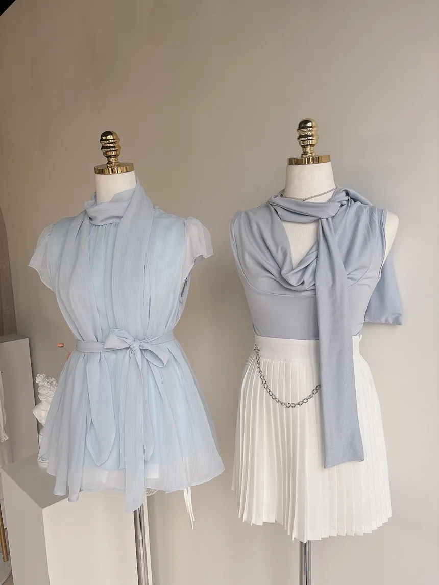 キュービックプリーツミニサイドジップスカートチェーンセット | mirangmirang | 詳細画像40