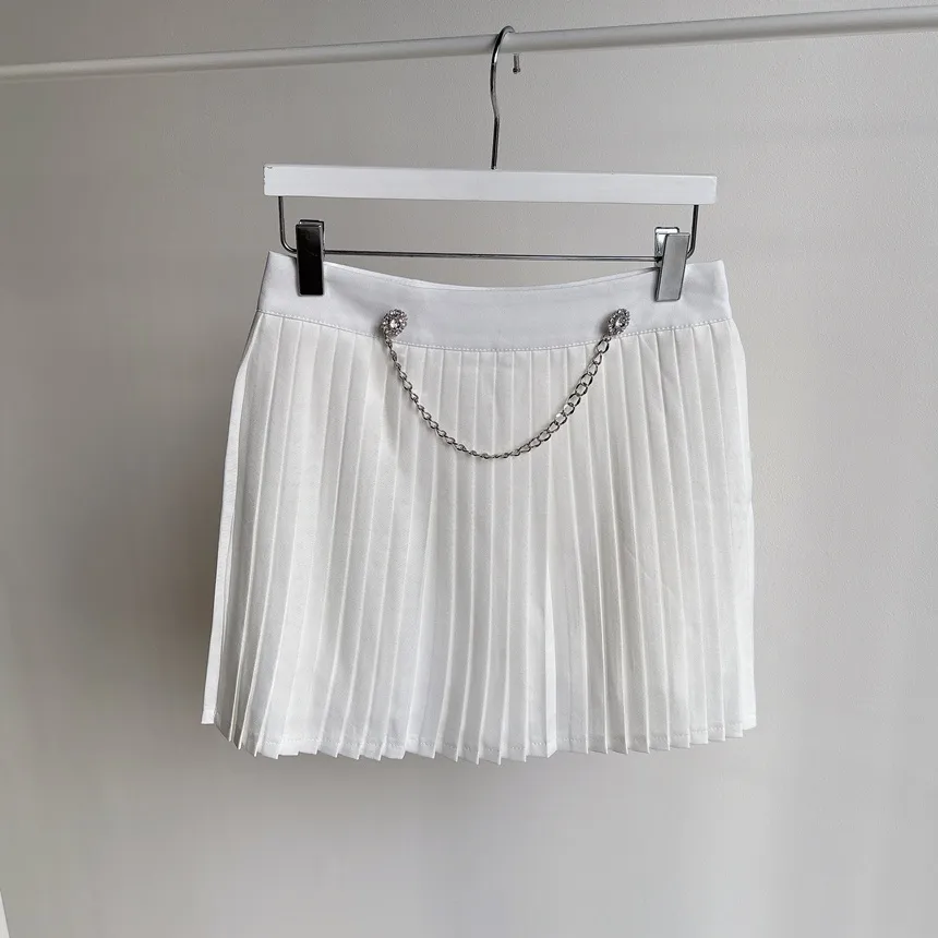 キュービックプリーツミニサイドジップスカートチェーンセット | mirangmirang | 詳細画像47