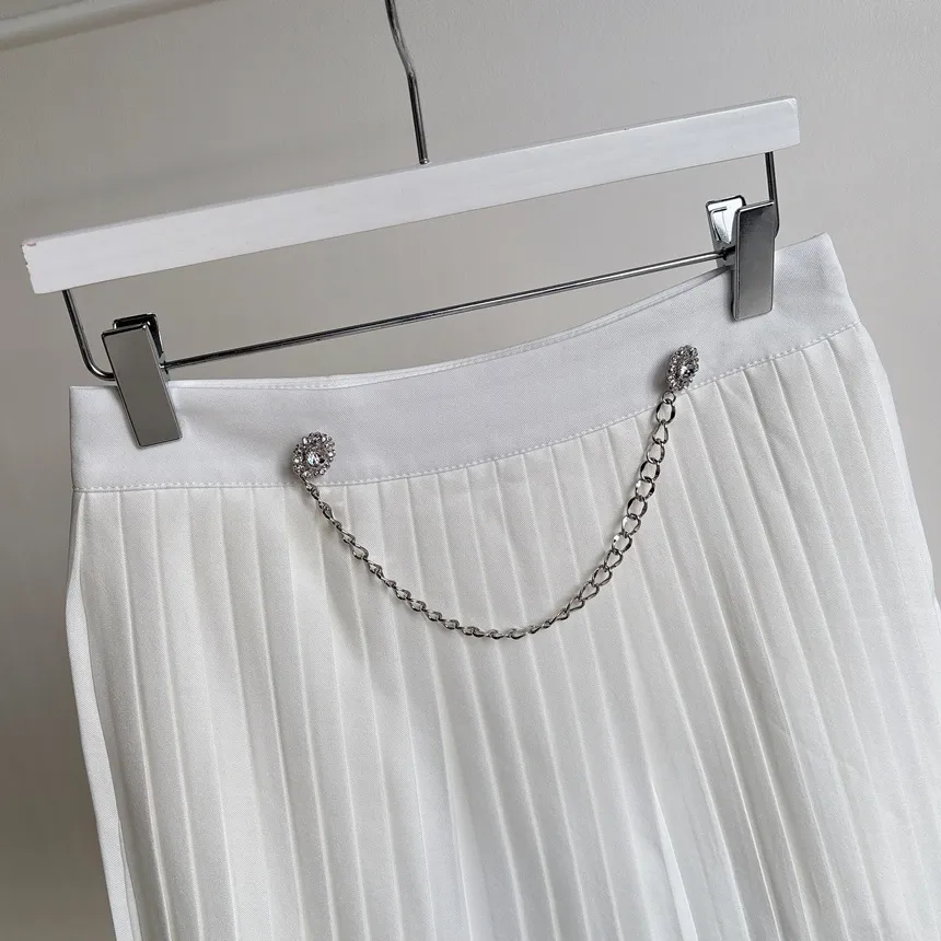 キュービックプリーツミニサイドジップスカートチェーンセット | mirangmirang | 詳細画像48