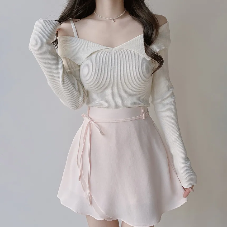 ミニフレアバックゴムスカートストラップ付 | mirangmirang | 詳細画像9