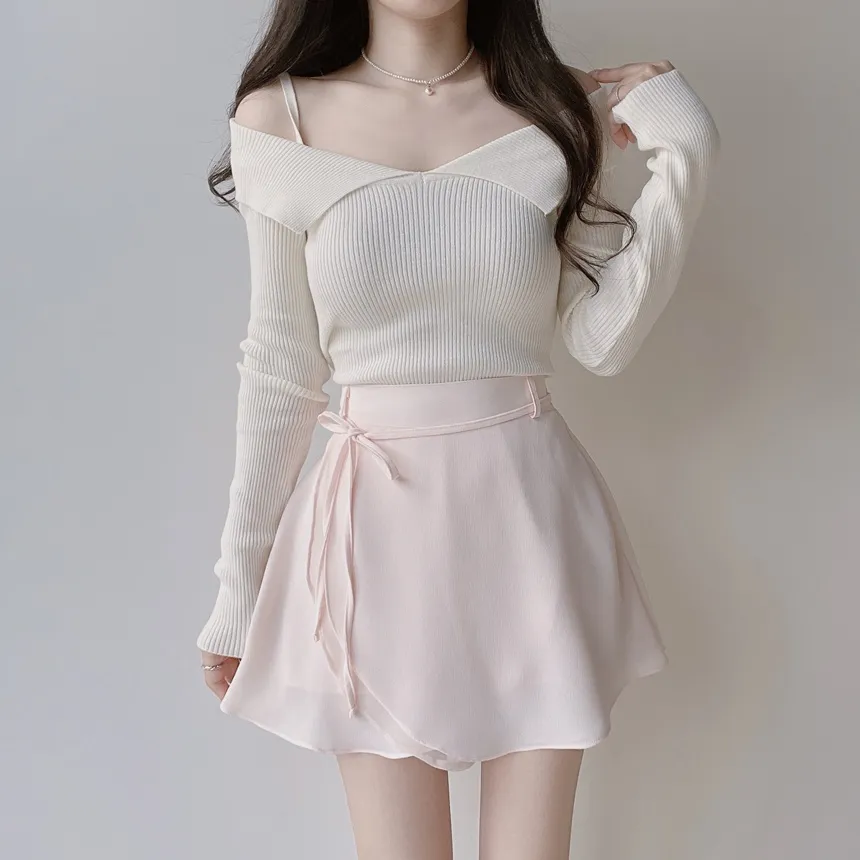 ミニフレアバックゴムスカートストラップ付 | mirangmirang | 詳細画像10