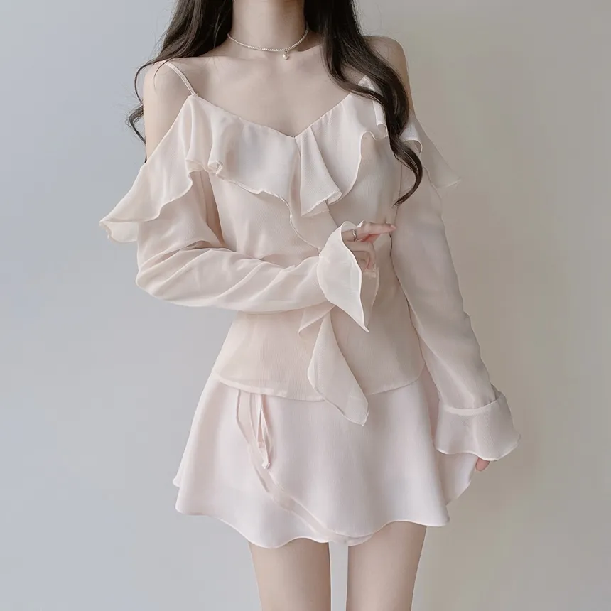 ミニフレアバックゴムスカートストラップ付 | mirangmirang | 詳細画像12