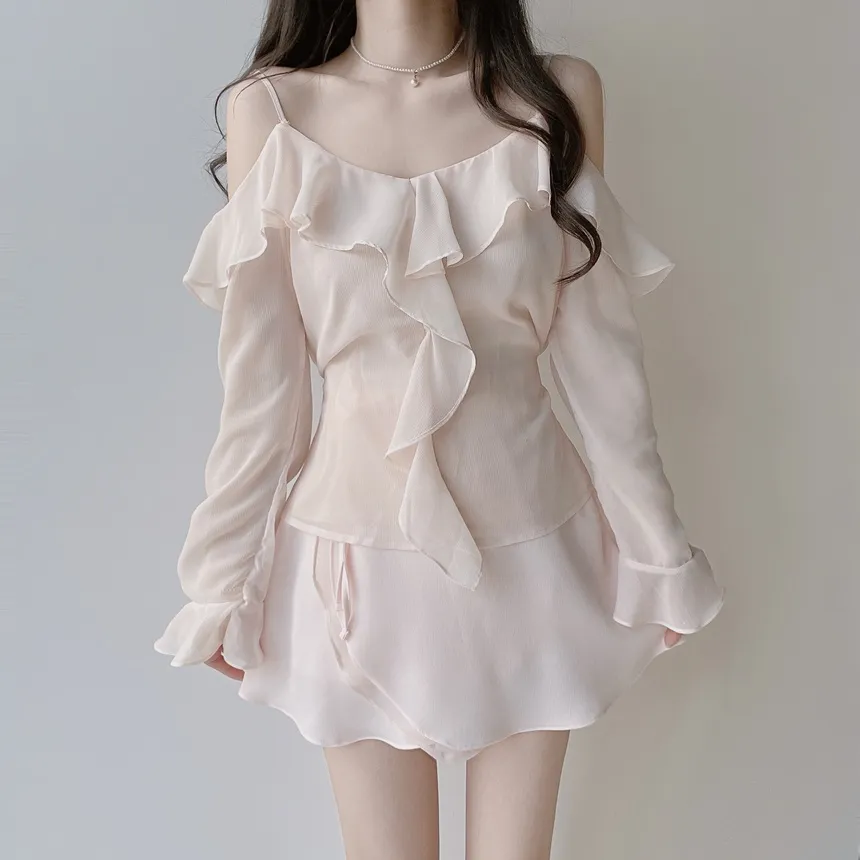 ミニフレアバックゴムスカートストラップ付 | mirangmirang | 詳細画像13