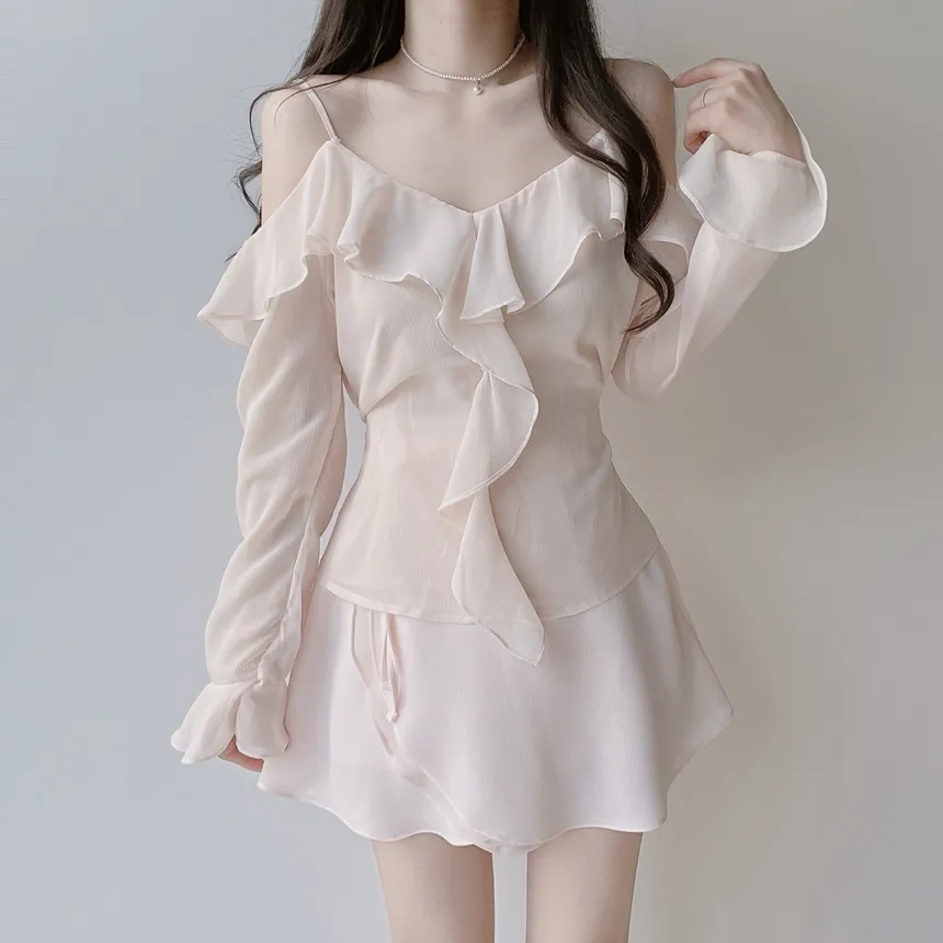 ミニフレアバックゴムスカートストラップ付 | mirangmirang | 詳細画像14