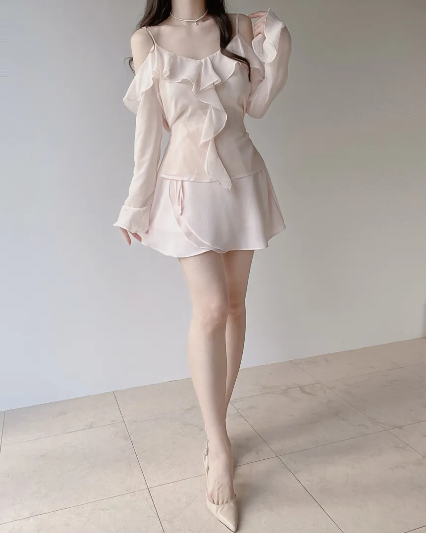 ミニフレアバックゴムスカートストラップ付 | mirangmirang | 詳細画像16