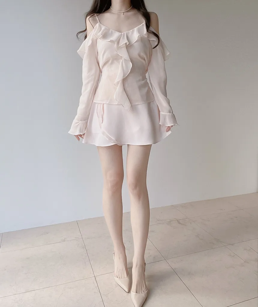 ミニフレアバックゴムスカートストラップ付 | mirangmirang | 詳細画像18