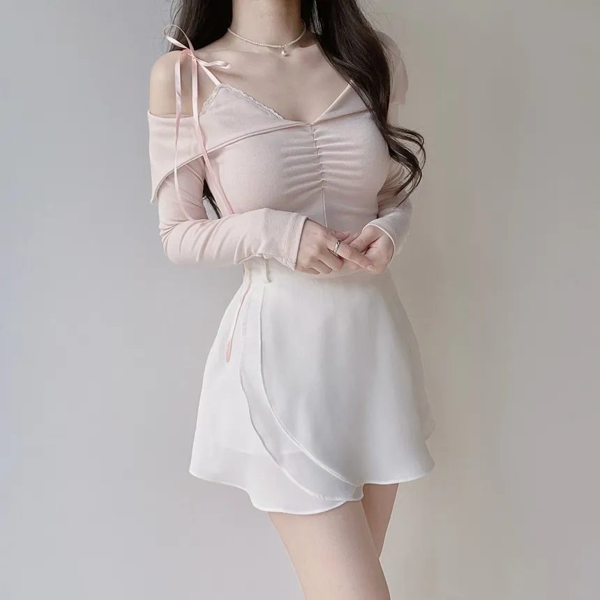 ミニフレアバックゴムスカートストラップ付 | mirangmirang | 詳細画像22