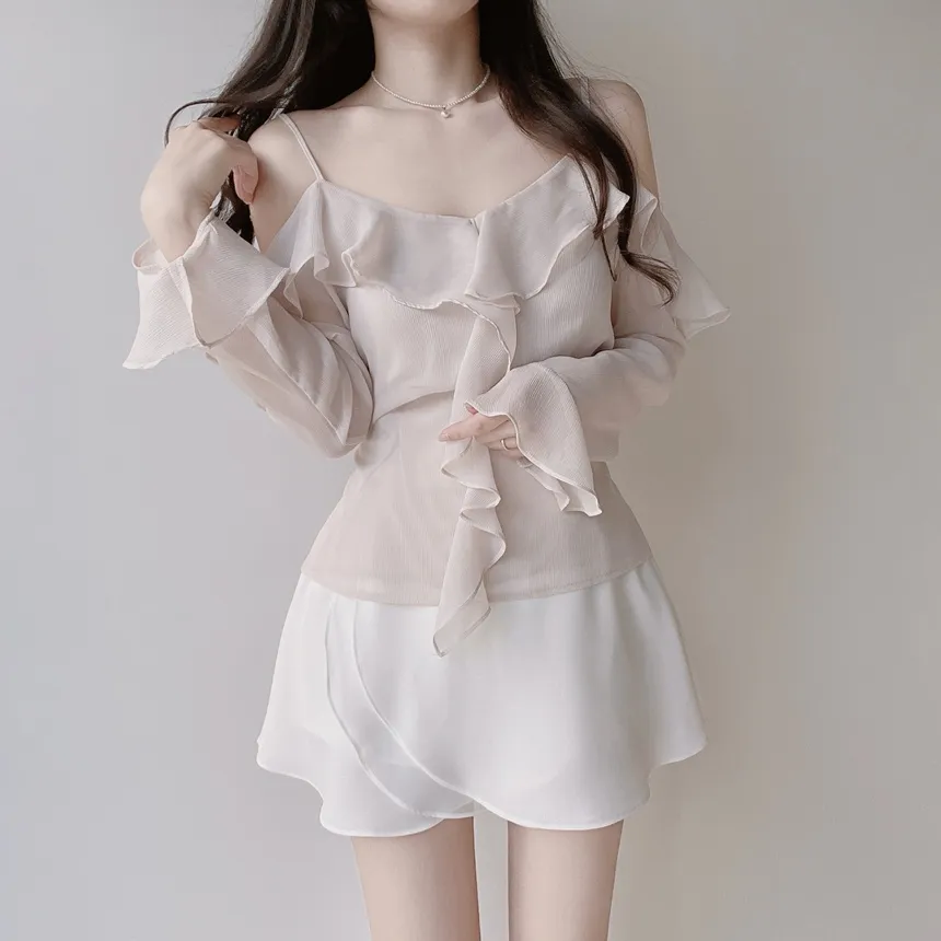 ミニフレアバックゴムスカートストラップ付 | mirangmirang | 詳細画像27