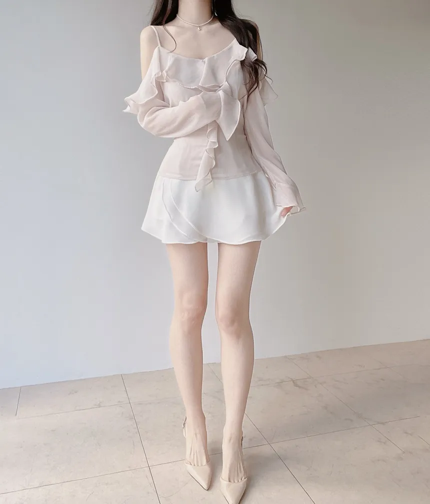 ミニフレアバックゴムスカートストラップ付 | mirangmirang | 詳細画像28