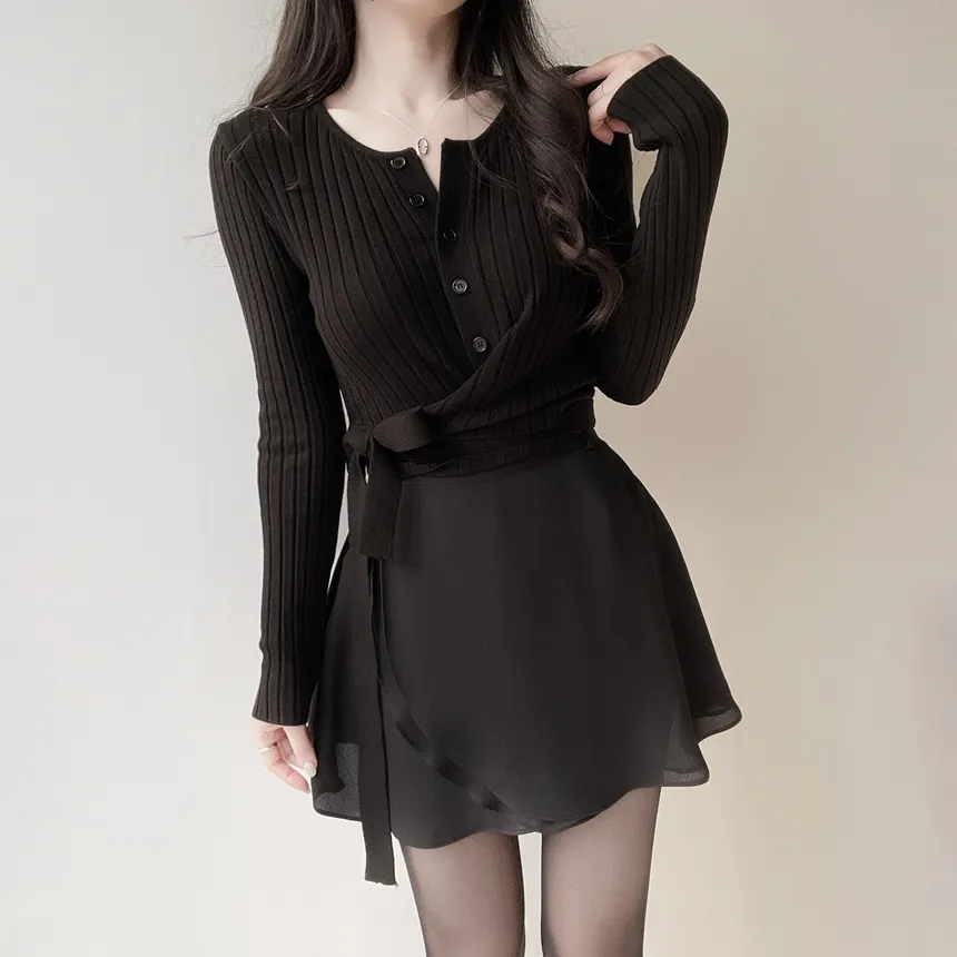 ミニフレアバックゴムスカートストラップ付 | mirangmirang | 詳細画像36