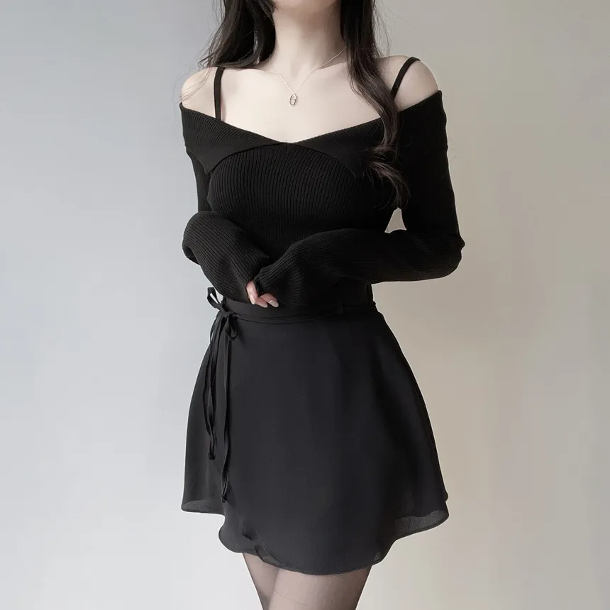 ミニフレアバックゴムスカートストラップ付 | mirangmirang | 詳細画像41