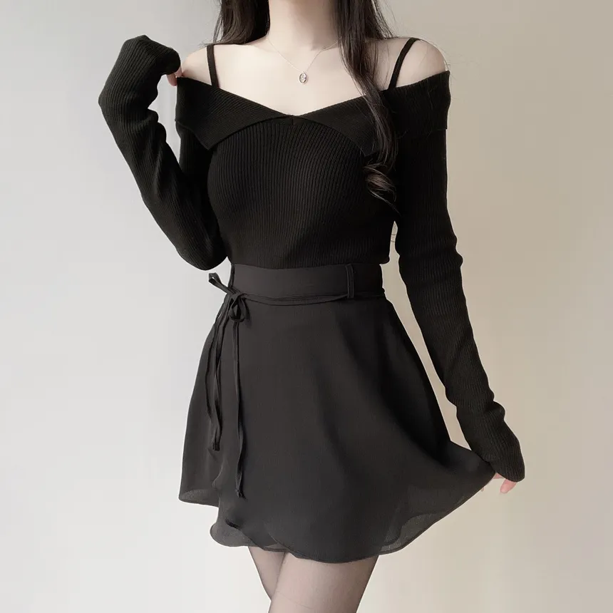 ミニフレアバックゴムスカートストラップ付 | mirangmirang | 詳細画像43