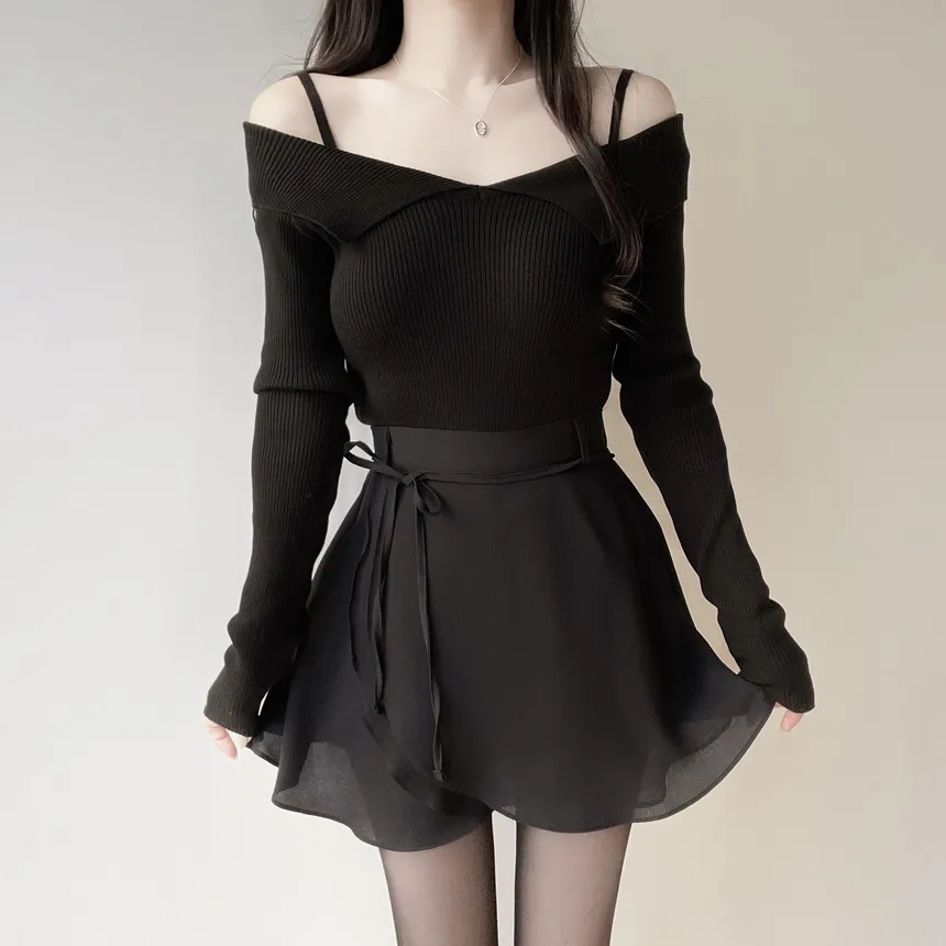 ミニフレアバックゴムスカートストラップ付 | mirangmirang | 詳細画像44