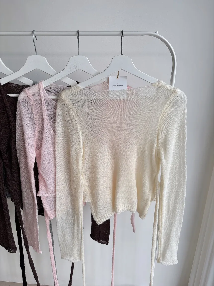 シースルーレイヤード風ストラップ長袖ニット | mirangmirang | 詳細画像26