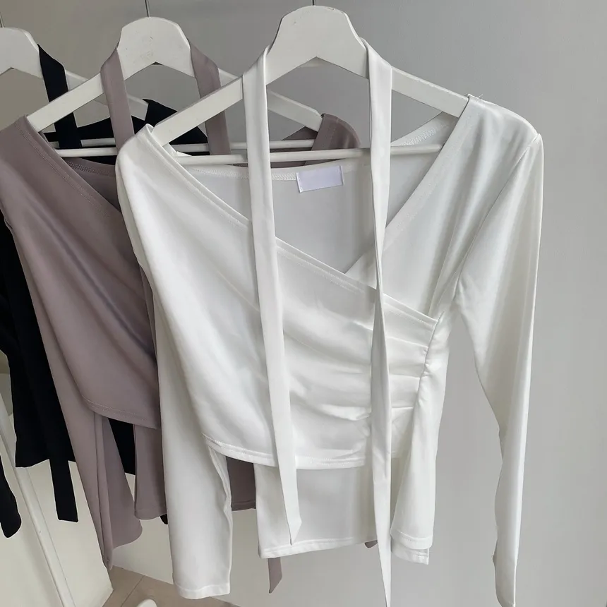 長袖ラップ調ブラウス | mirangmirang | 詳細画像22