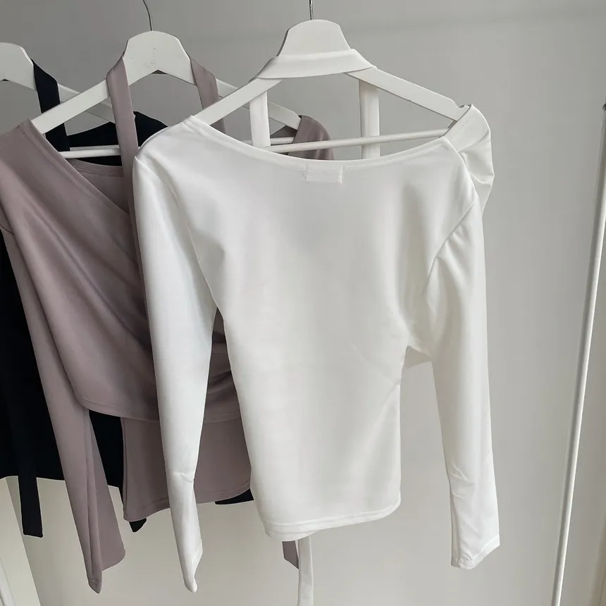 長袖ラップ調ブラウス | mirangmirang | 詳細画像24