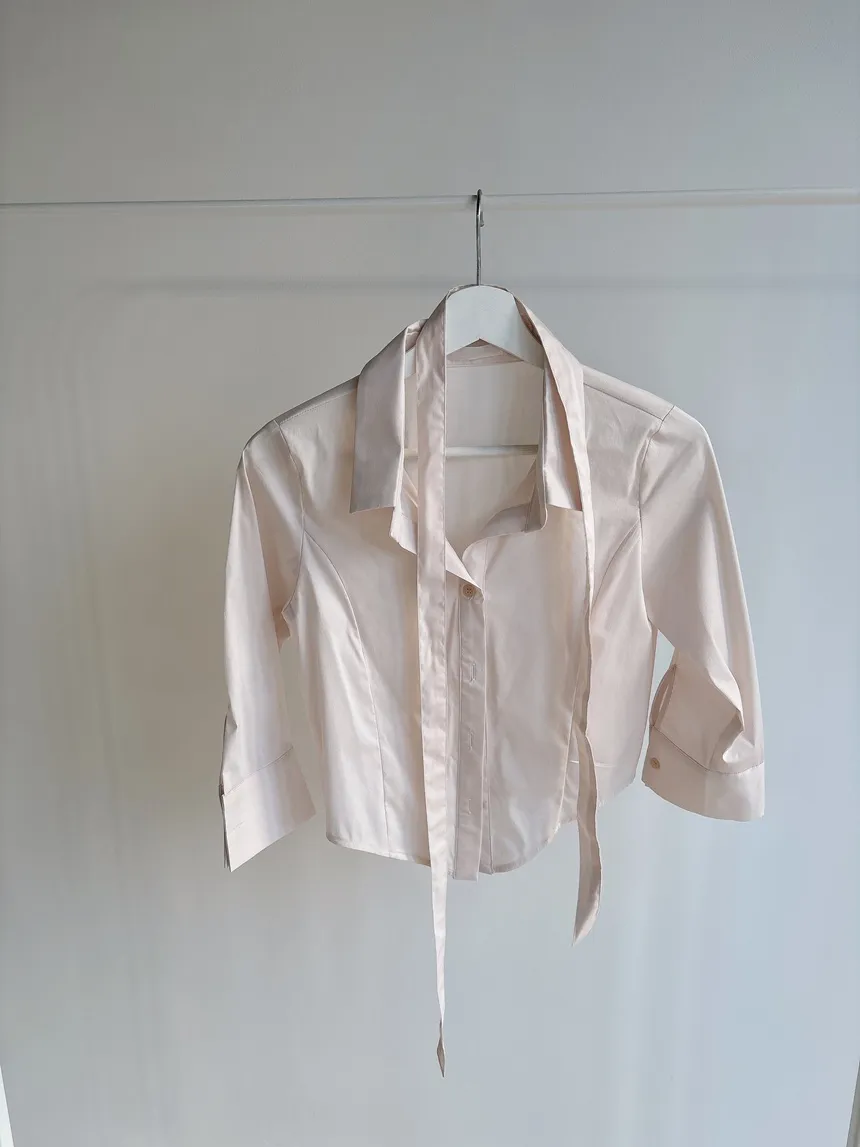 クロップドカラー7分袖シャツストラップ付 | mirangmirang | 詳細画像67