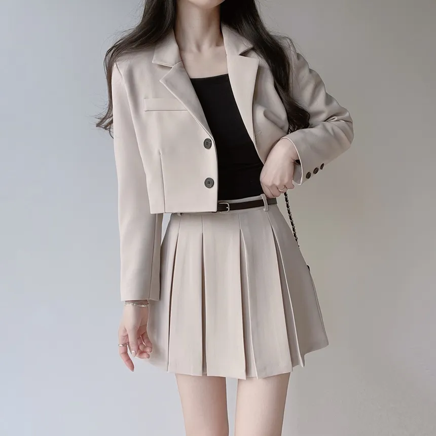 Aラインプリーツミニサイドジップスカートベルト付 | mirangmirang | 詳細画像6