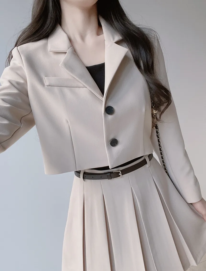 Aラインプリーツミニサイドジップスカートベルト付 | mirangmirang | 詳細画像17