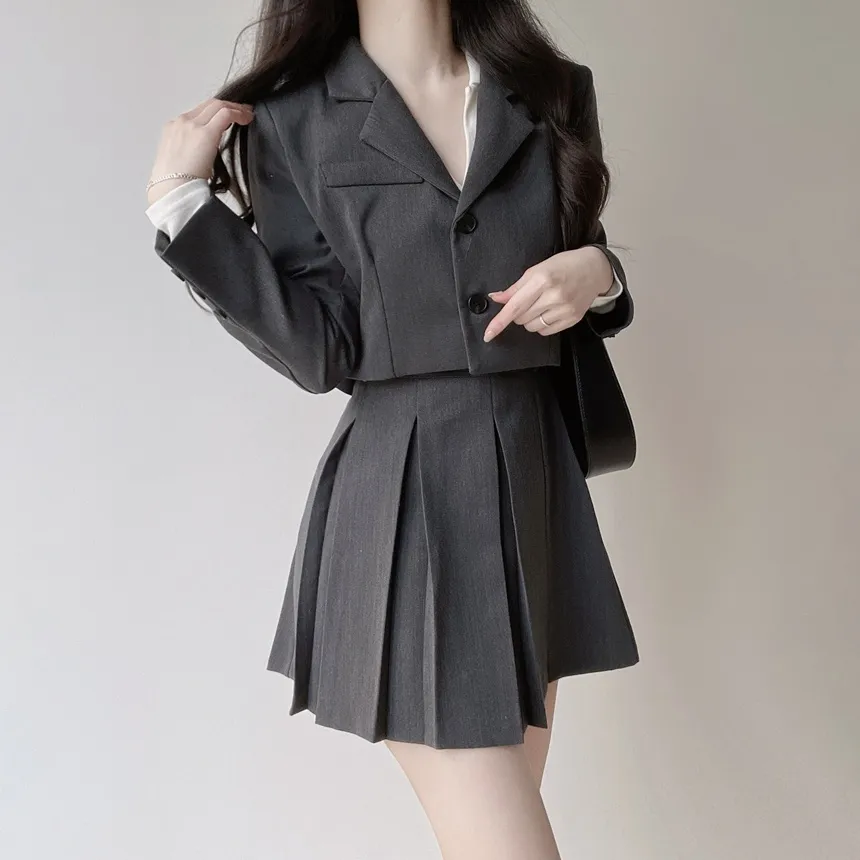 Aラインプリーツミニサイドジップスカートベルト付 | mirangmirang | 詳細画像19