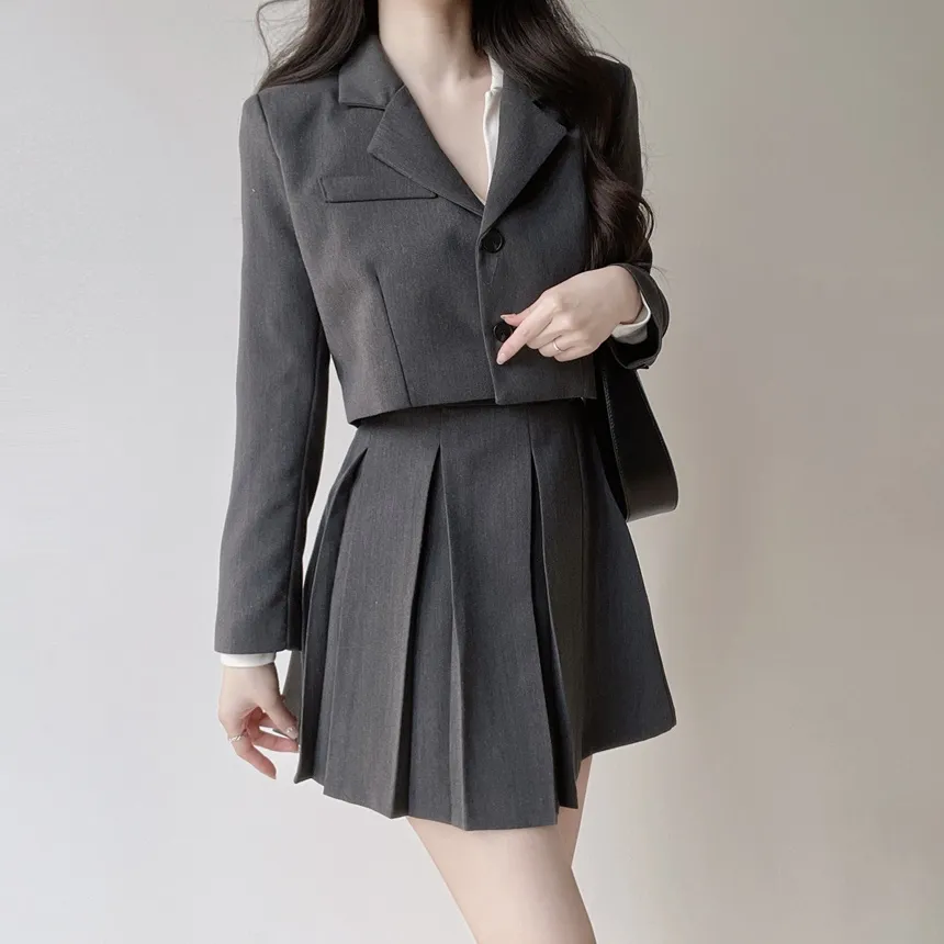 Aラインプリーツミニサイドジップスカートベルト付 | mirangmirang | 詳細画像20