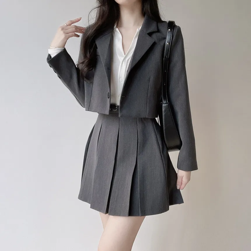 Aラインプリーツミニサイドジップスカートベルト付 | mirangmirang | 詳細画像21